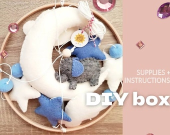DIY Baby Mobile Kit: Sew Your Own Wool Felt Crib Mobile