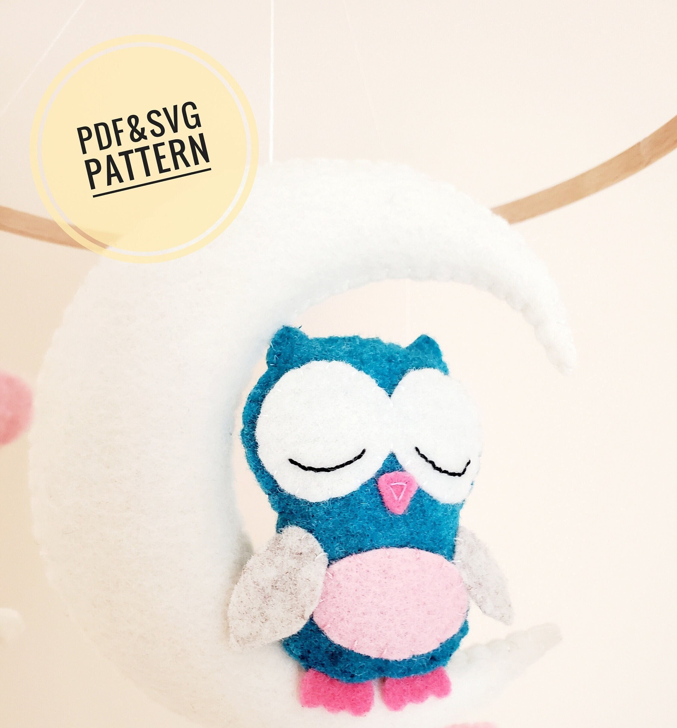 Baby Mobile Pattern for Owl Woodland Nursery Mobile, Pdf Svg Pattern ...