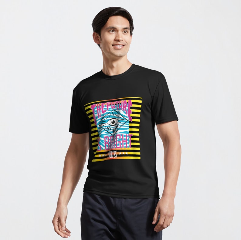 Eye The Future Is Bright Tour' 85 Vector Illustration Art Retro Design for clothes, t shirts , bags, mugs and others zdjęcie 3