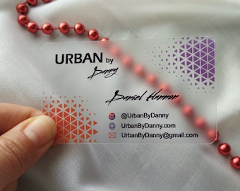 Transparent Business Card, Acrylic Frosty plastic, Translucent Plastic Cards, Clear Boutique Card, Shop card
