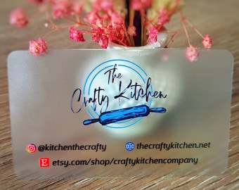 Pvc card, Translucent Business Card, Transparent Salon Loyalty Card, Appointment Card Opaque Frosted Custom  Unique Calling Card Patisserie,