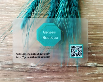 Transparent Business Card, Clear Boutique Card, clothing store, clothing shop, Loyalty, Acrylic Frosty plastic, Real Estate, Calling Card