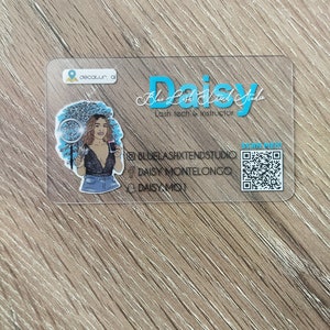 Biglietti da visita trasparenti Instagram, trasparenti, social media, PVC, biglietti in plastica acrilica satinata, biglietti da visita personalizzati immagine 7