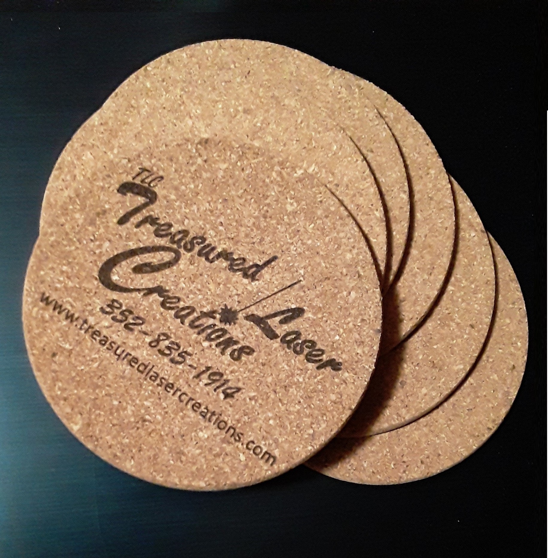 4 CORK ROUND COASTERS quantity 6 Etsy