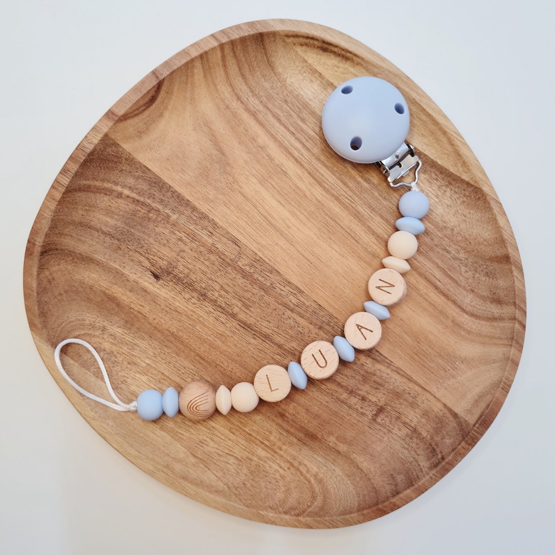 Personalized Dummy Chain With Name Gift Baby Birth Baptism Etsy