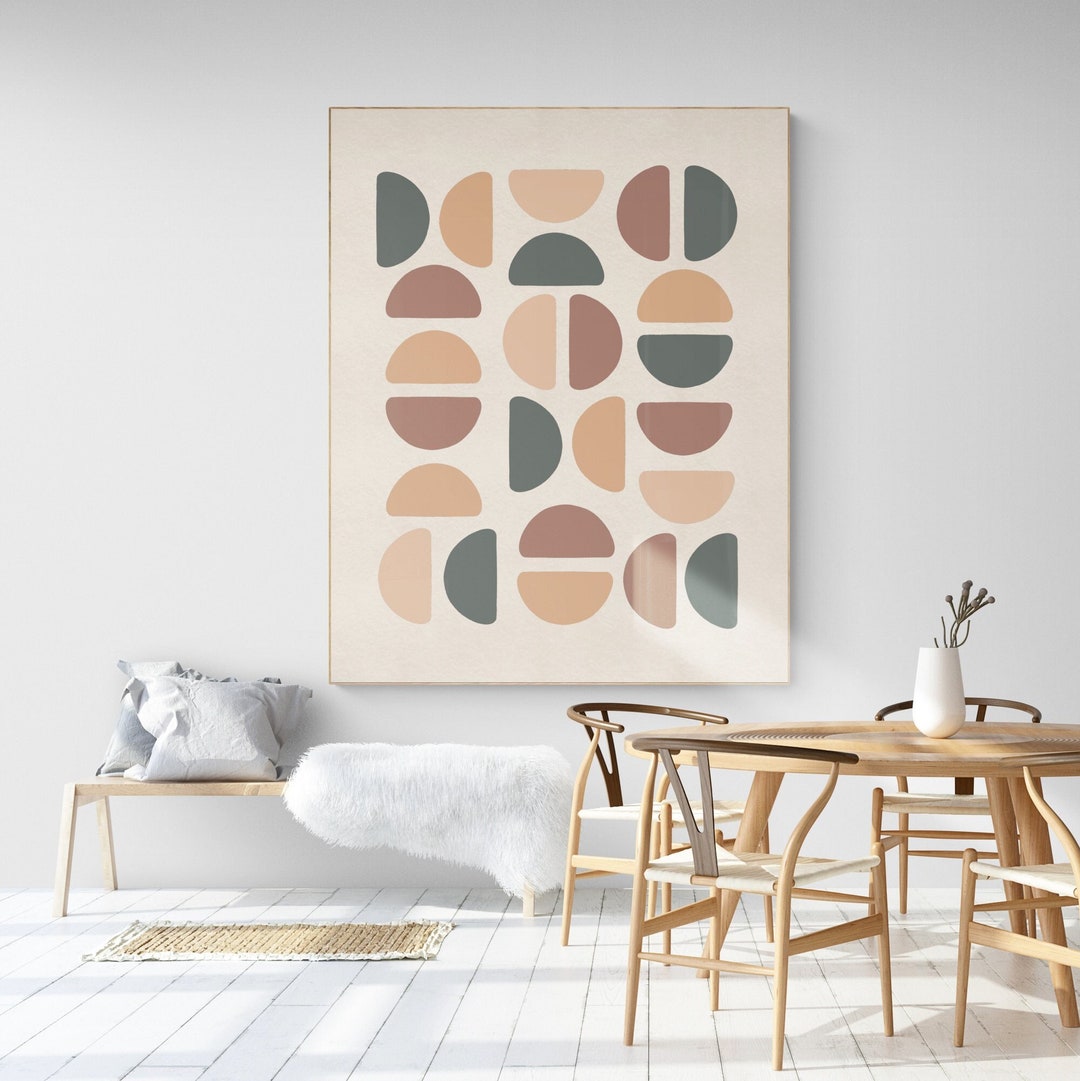Abstract Boho Shapes, Geometric Printable Wall Art, Neutral Boho Decor ...