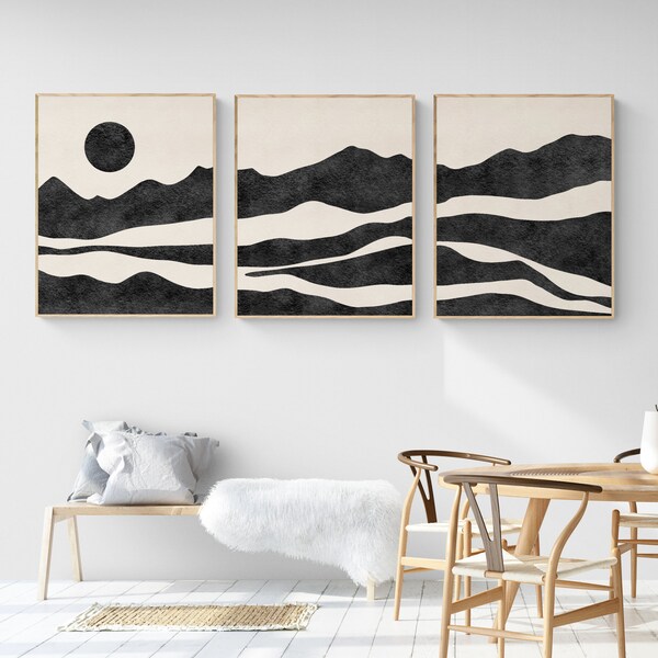 Abstract Mountain Art Etsy