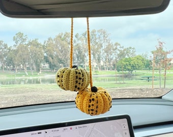 Anvazise Car Mirror Hanging Accessory Handmade Knitted Cute Crochet Potted Plant Rear View Decor Car Interior Accessories Style E One Size
