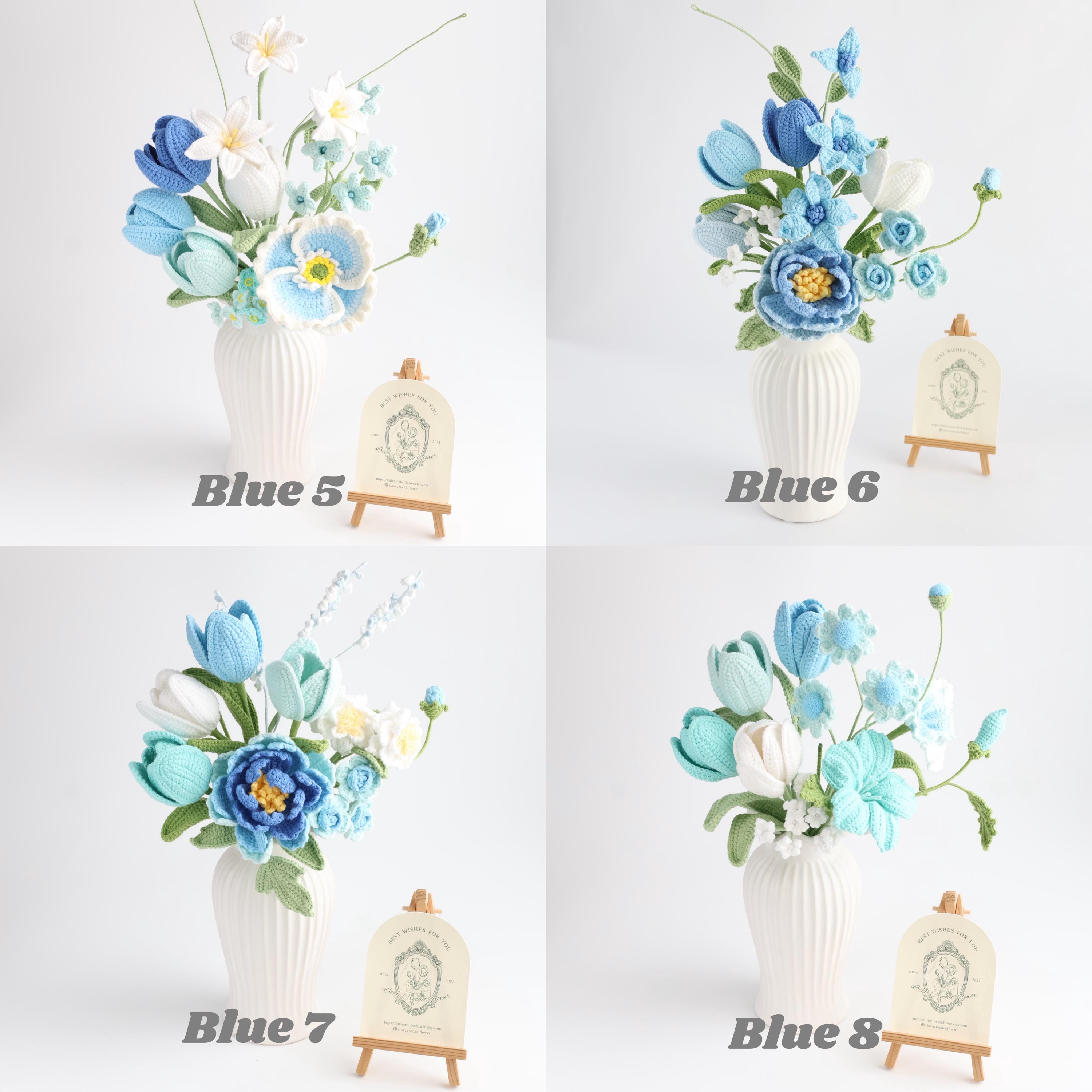 かぎ針編みの花束、チューリップ、ラベンダーの編み花、母の日、卒業 かぎ針編みの花束、チューリップ、ラベンダーの編み花、母の日、卒業
