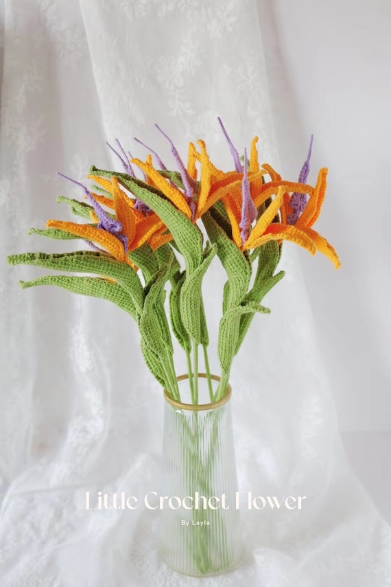 Crochet Strelitzia Reginae, 1 Live Plant Bird of Paradise, Hand