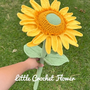 Gehaakt GIANT zonnebloembloemboeket, handgemaakt, gepersonaliseerd cadeau voor vriendin, woondecoratie, gebreide bloem Forever flower, zonnebloem