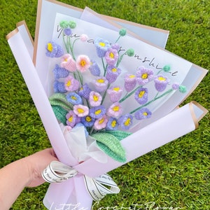 Crochet Lily of the valley bouquet set of6/9, hand made, gift for mom, friends, home decoration, knitted Lily of the valley flower,