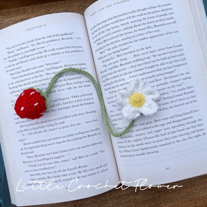 strawberry CROCHET BOOKMARK,  cat bookmark, sunflower bookmark, Knitted strawberry, Handmade bookmark, Crochet Gift Idea, Gift For Her