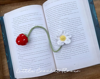 strawberry CROCHET BOOKMARK,  cat bookmark, sunflower bookmark, Knitted strawberry, Handmade bookmark, Crochet Gift Idea, Gift For Her