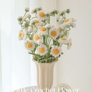Crochet daisy flower, hand made, personalized gift for teacher, home decoration, desk decoration, crochet daisy bouquet