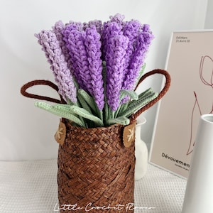 One lavender, crochet lavender flower, hand made, personalized gift for teacher, home decoration, desk decoration, crochet lavender image 10