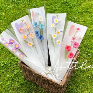 Crochet Lily of the valley bouquet, hand made, personalized gift for girl friend, home decoration, knitted flower, single flower