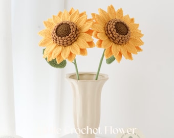 Crochet sunflower flower ,hand made, personalized gift for girl friend, home decoration, knitted sunflower, sunflowers, one giant sunflower