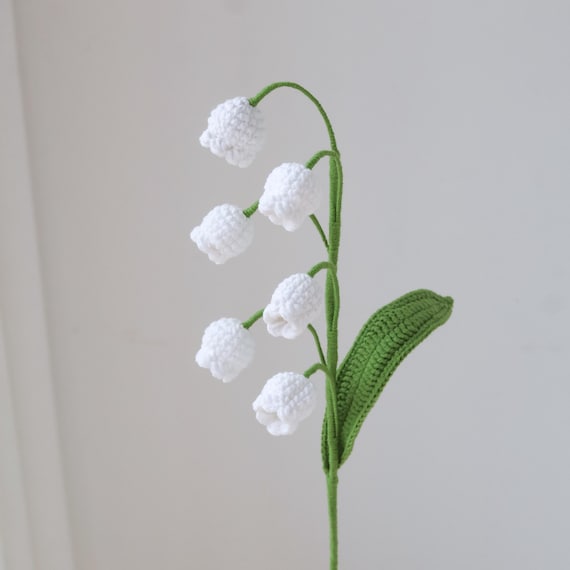 Crochet Lily of the Valley, Handmade Knitted Flower Stem, Crochet Bell Flower, Spring Yarn Flower Gift, Crochet Bouquet Décor, birth flower
