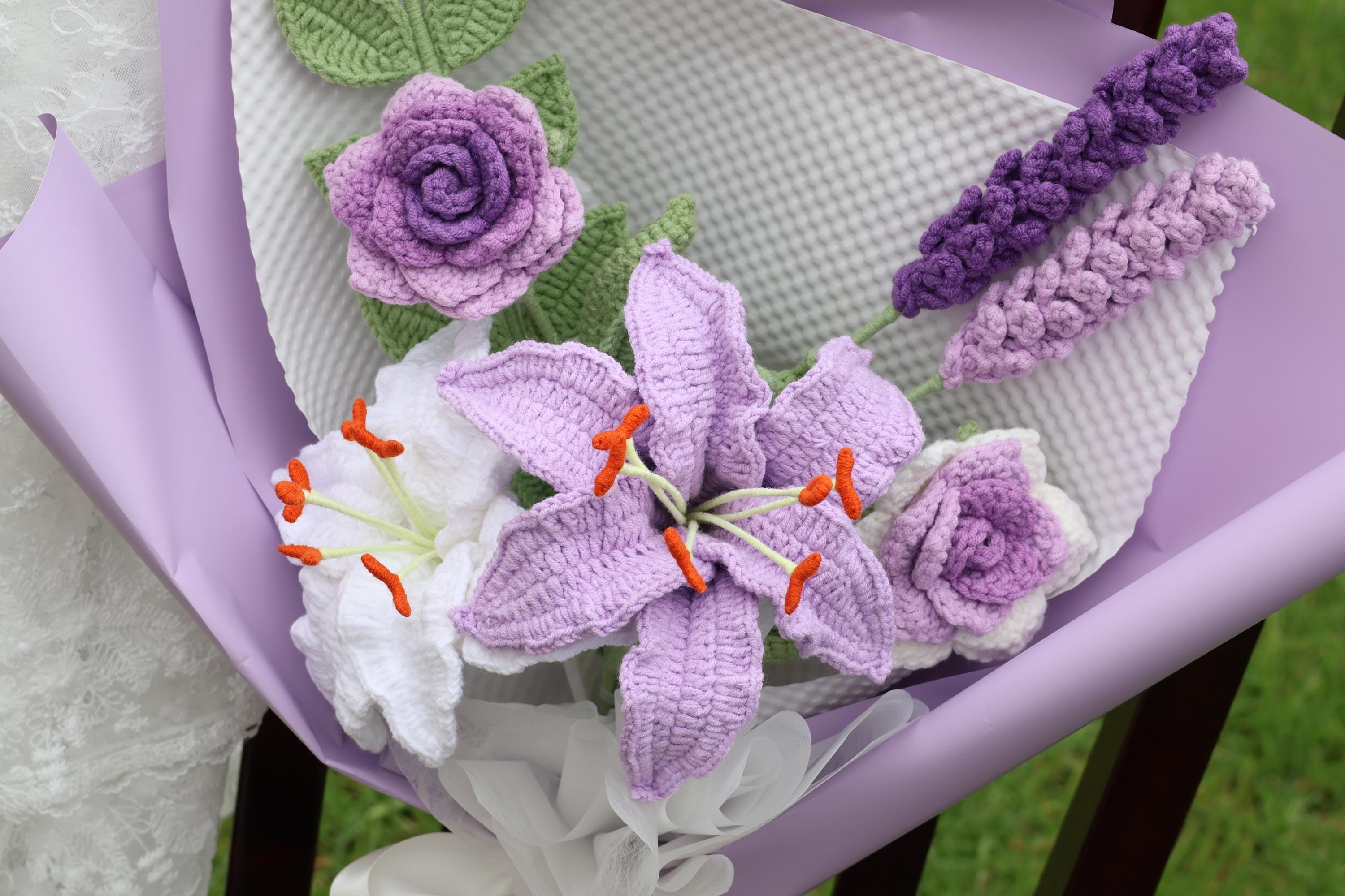 Kit Creatif En Laine Kit DIY Crochet - Panier Suspendu à Fleurs Violettes En Laine - Déco D'intérieur Avec Vidéo Tutoriel Kit De Crochet Pour Débutant