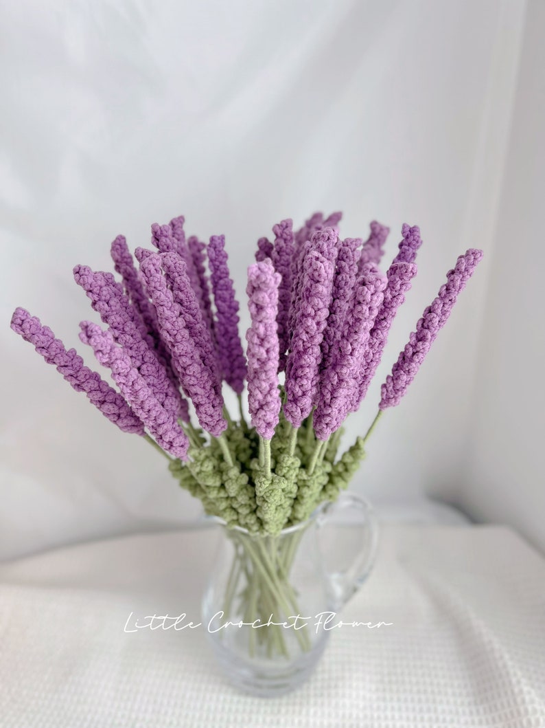 One lavender, crochet lavender flower, hand made, personalized gift for teacher, home decoration, desk decoration, crochet lavender zdjęcie 2