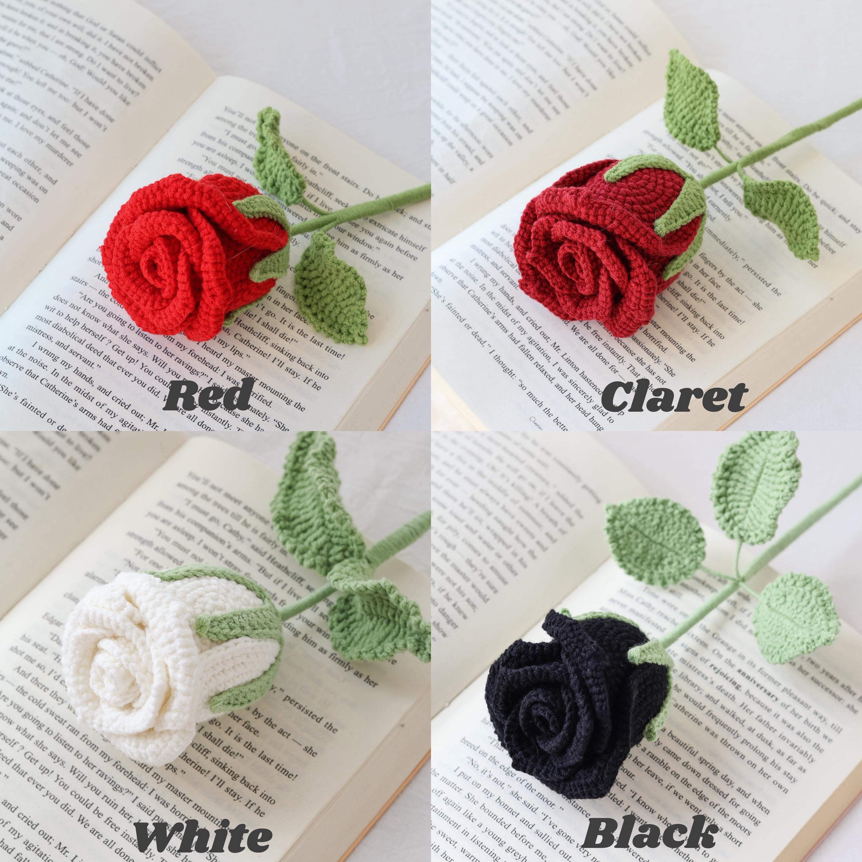 Emivery Bouquet Di 7 Rose All'Uncinetto | Fiori Artificiali Rosa Fatti A Mano Per Decorazione Casa E Matrimonio - 2