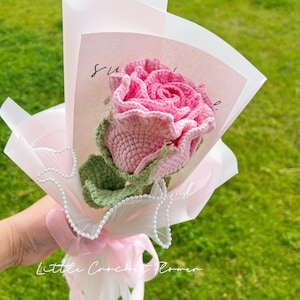 Individual Roses Crochet Crochet Rose Bouquet Single Rose Hand Made Personalized - Etsy
