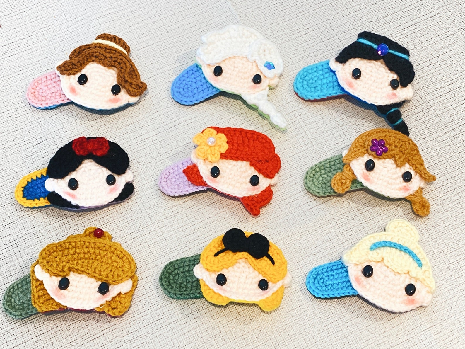 Princess Knitted Hair clip Crochet Hair accessories Elsa Etsy