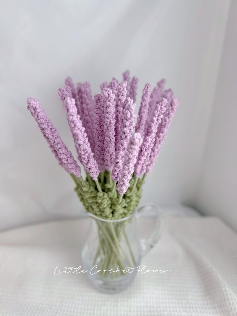 One lavender, crochet lavender flower, hand made, personalized gift for teacher, home decoration, desk decoration, crochet lavender image 3