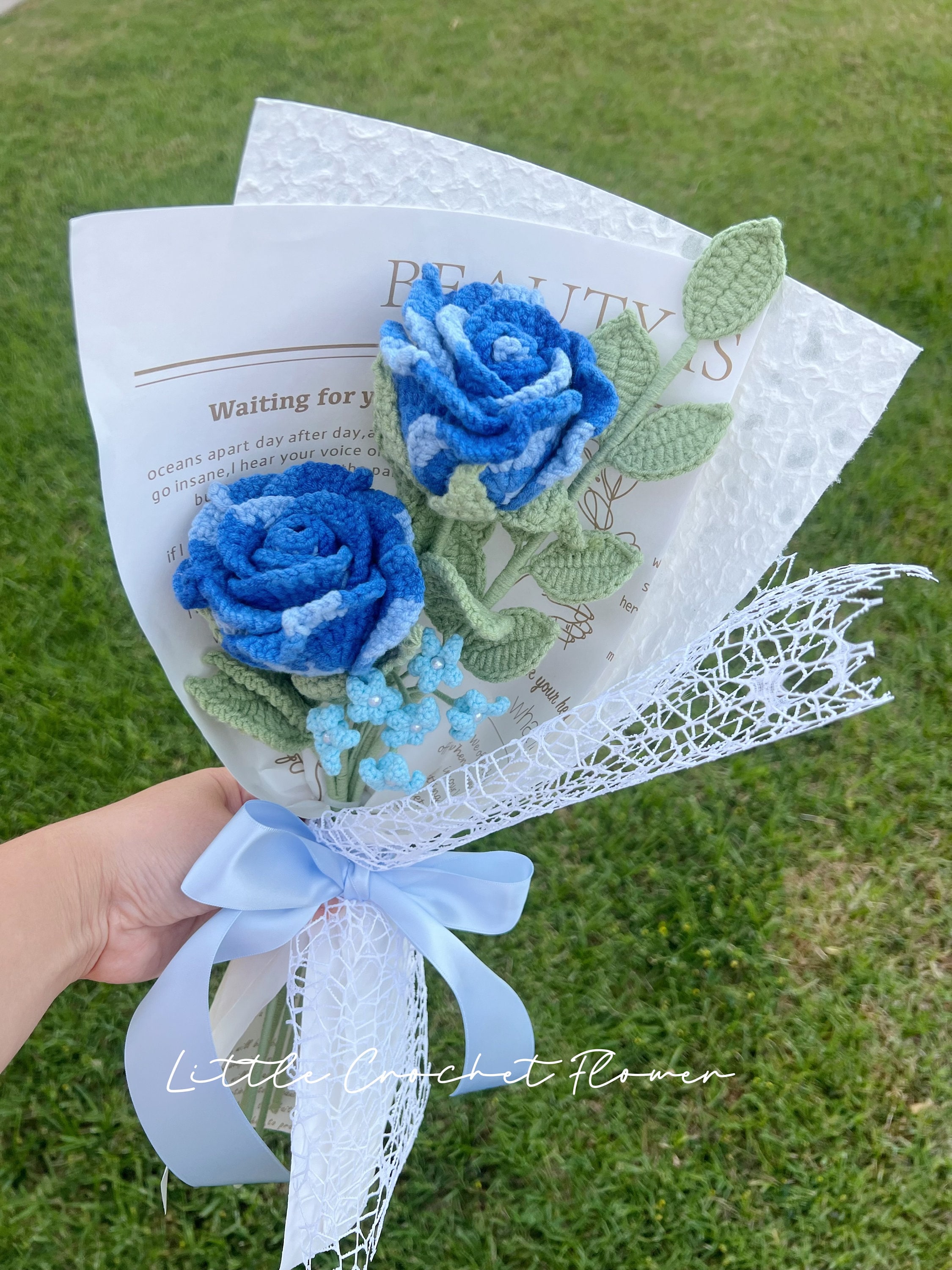 Crochet Rose Bouquet, Hand Made, Personalized Gift for Girl Friend