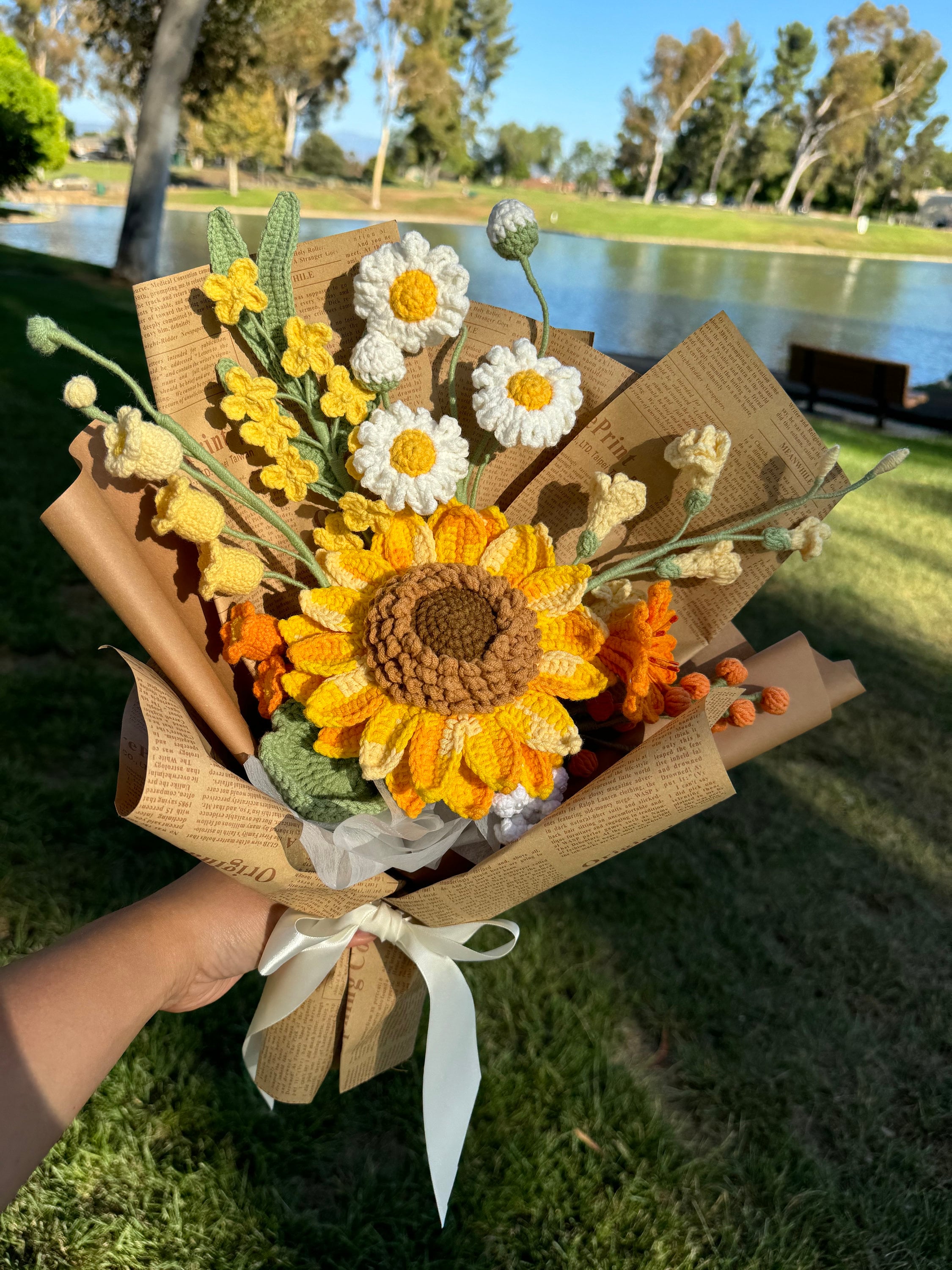 Lot De 12 Bouquets Fleurs Au Crochet Kit Complet Tournesol Orchidée - DIY Mariage Diplôme INFUNLY