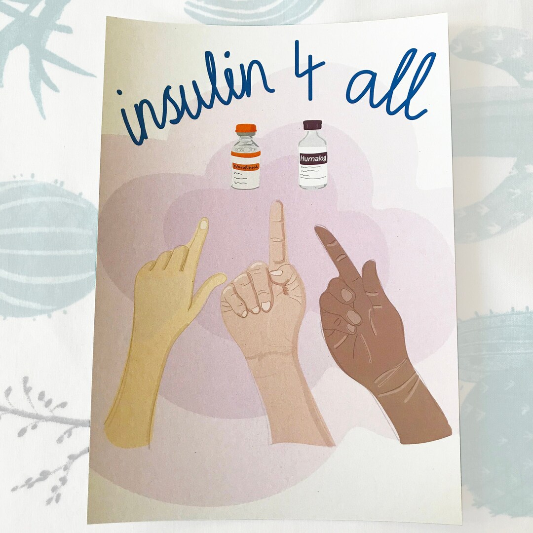 Type 1 Diabetes Print Size A5 Insulin 4 All Donating Part of Profit to