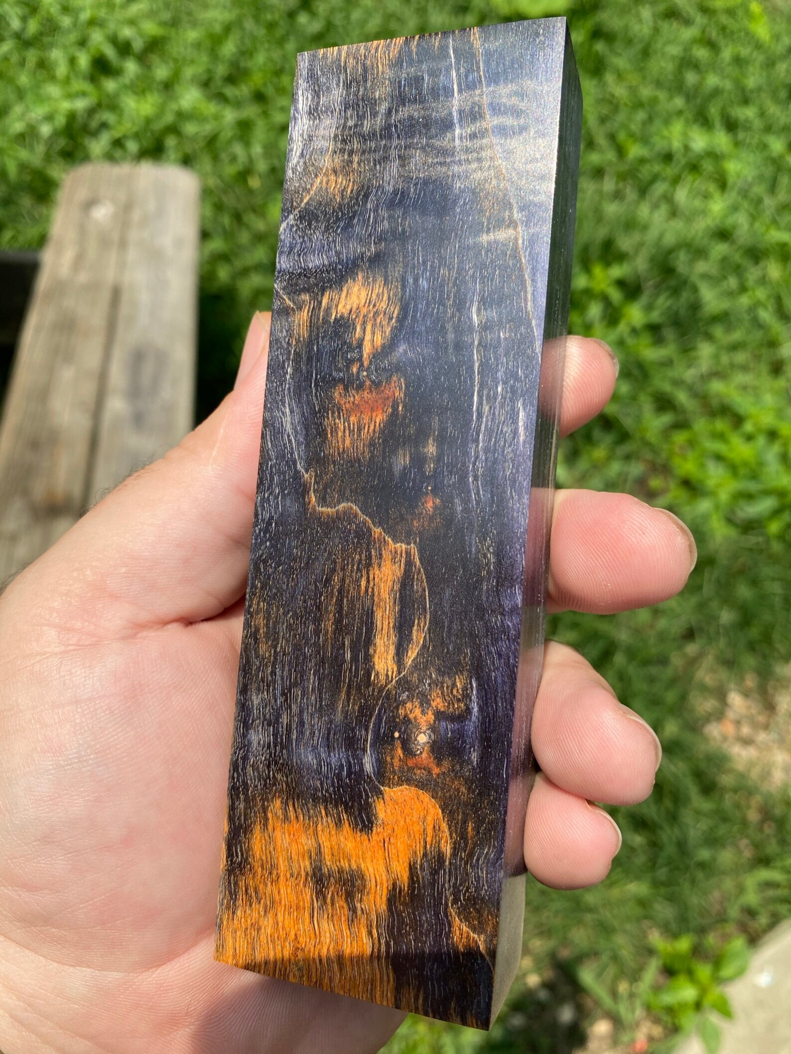 Dyed Stabilized Curly Maple Knife handle material handle Etsy