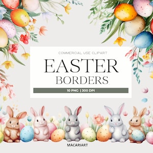 Ostern Rahmen Aquarell Ostern Clipart Ostereier Frühling Blumen Rahmen Digitale Ostern Clipart Png Aquarell Frühling Urlaub Floral