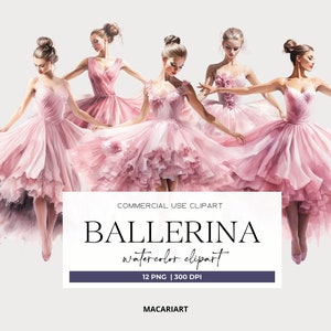 Aquarel ballerina clipart dansen ballerina's Tutu meisjes clipart ballet PNG roze ballerina clipart balletdanser meisje verjaardag clipart
