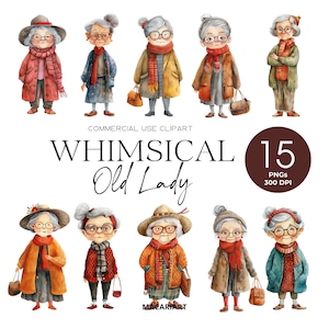 Caprichosa anciana clipart peculiar mujer divertida ancianas clipart anciana gráficos PNG divertidos dibujos animados abuela descarga digital mujer PNG