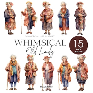 Caprichosa anciana clipart peculiar mujer divertida ancianas clipart anciana gráficos PNG divertidos dibujos animados abuela descarga digital mujer PNG