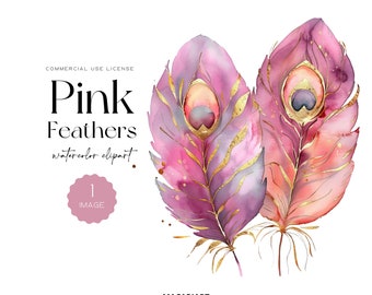 Pink Peacock Feather Clipart Watercolor Feather Boho Peacock Art Gorgeous Peacock Clipart Digital Download Peacock Png Feather Clipart