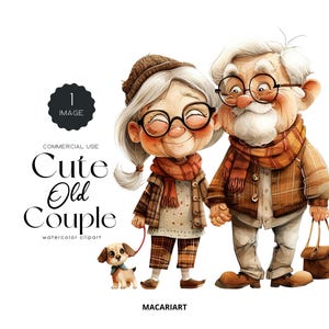 Linda pareja de ancianos Clipart Abuelos lindos Feliz jubilado Clipart Abuela alegre Graciosos jubilados Png Bailando Anciana Clipart