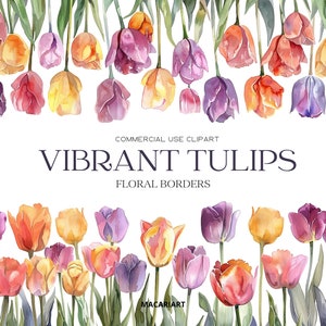 Watercolor Tulips Clipart Spring Flowers Tulip Png Watercolor Flower Clipart Spring Floral Clipart Wedding Invite Commercial Use Digital Png