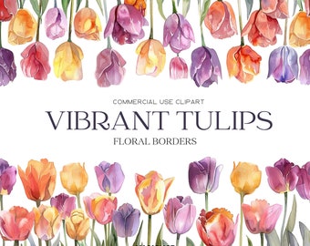 Watercolor Tulips Clipart Spring Flowers Tulip Png Watercolor Flower Clipart Spring Floral Clipart Wedding Invite Commercial Use Digital Png