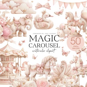 Clipart acquerello carosello cavalli, Clipart carnevale, Pony carosello, Arte vivaio carosello, Clipart baby shower pony, Cavallo png, Rosa cipria