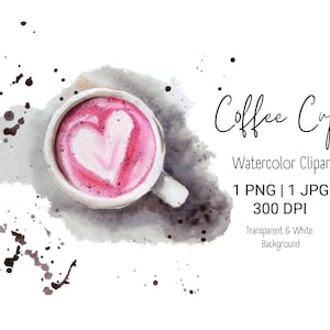Valentine Coffee Clipart Retro Valentine PNG Coffee Lover PNG Valentine Day Clipart Latte Corazón Lindo Valentine Junk Journal Decoración de San Valentín