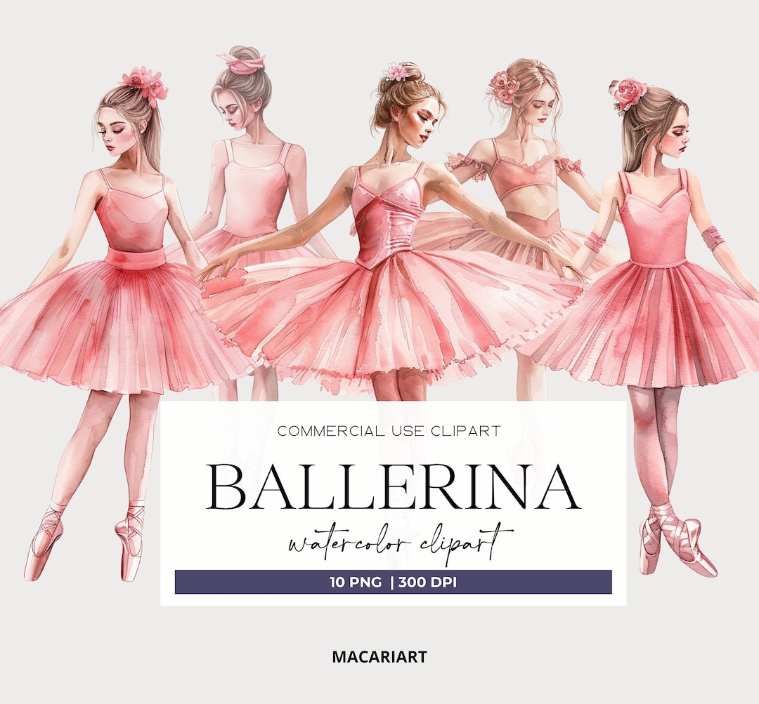 Watercolor Ballerina Clipart Dancing Ballerinas Tutu Girls Clipart ...