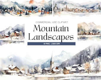 Watercolor Mountain Clipart Png Forest Landscape Mountain Border Nature Clipart Mountain Landscape Png Watercolor Forest Clipart Card Making
