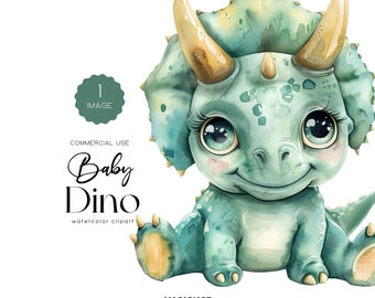 Cute Baby Dinosaur Clipart Watercolor Dino Baby Shower Dinosaur Png Nursery Clipart T Rex Dino Clipart Digital Download Scrapbook Invitation