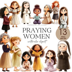 Praying Women Clipart, Women In Prayer, Praying Sisters, Faith Women Clipart, Bible Study, Church Ladies, Praying Girls, Christian Women