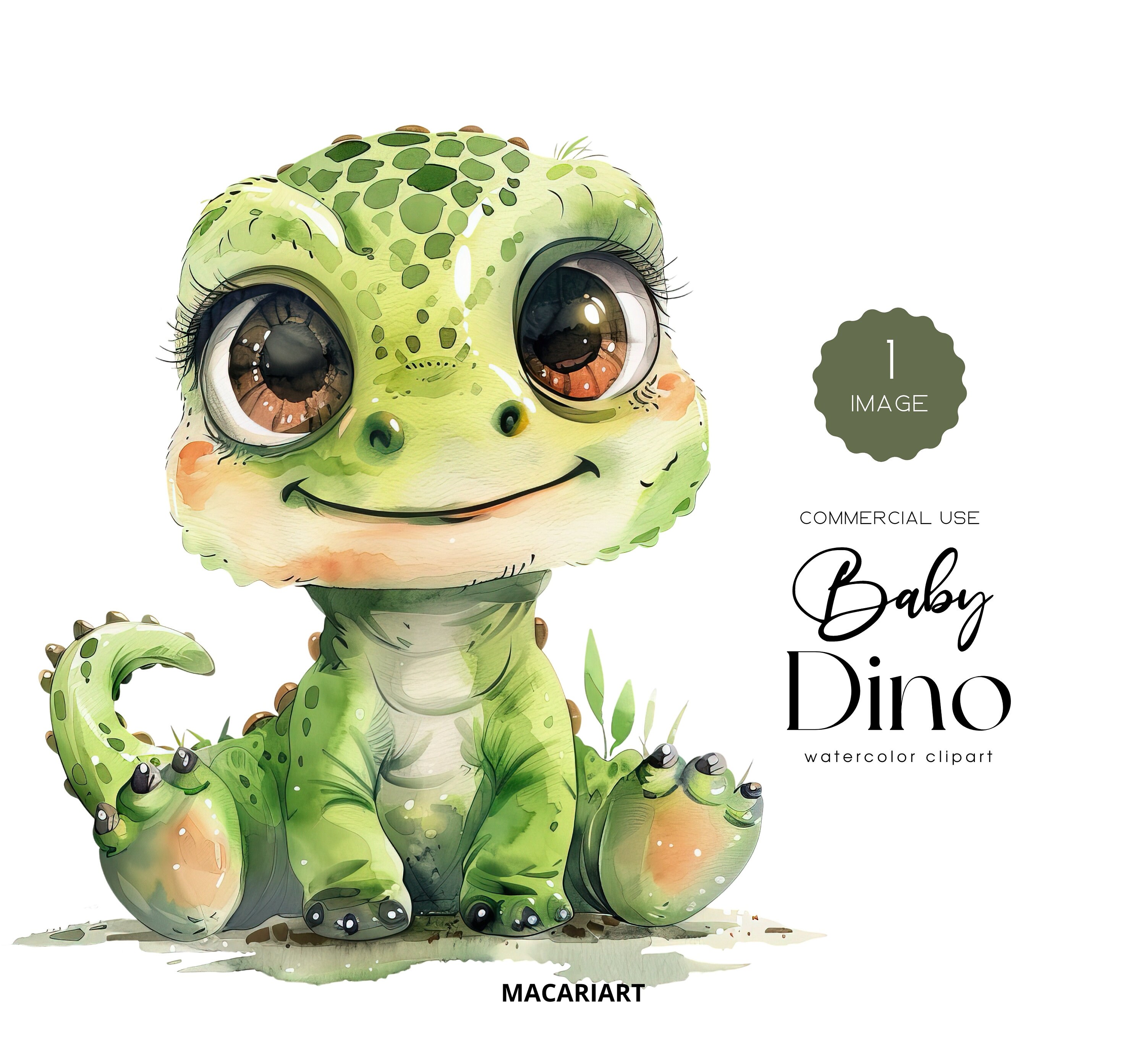 Cute Baby Dinosaur Clipart Watercolor Dino Baby Shower Dinosaur Png ...