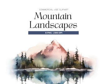 Watercolor Mountain Clipart Png Forest Landscape Mountain Border Nature Clipart Mountain Landscape Png Watercolor Forest Clipart Card Making