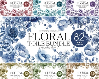 Floral Toile De Jouy Clipart Watercolor Toile Flowers Invitation Border Png Toile De Jouy Chinoiserie Clipart Floral Border Wedding Digital